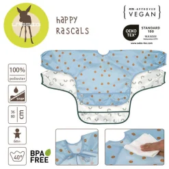 Zestaw śliniaków z długim rękawem 6m+ Happy Rascals Smile sky blue