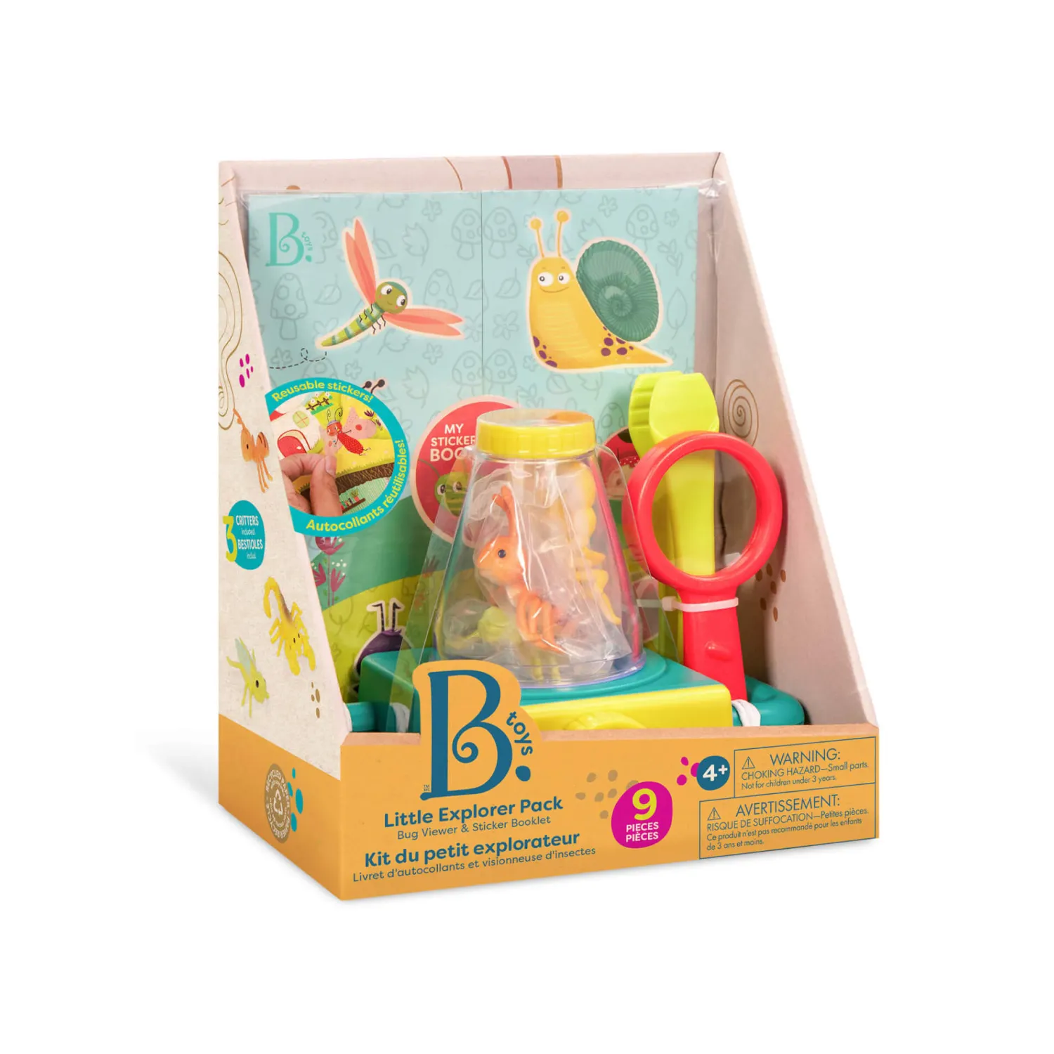 6 Lat+|4 Lata + | B.Toys Zestaw małego badacza przyrody z mikroskopem i naklejkami Little Explorer Pack
