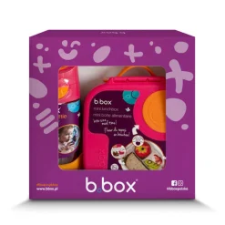 Lunchboxy|Bidony I Butelki | b.box Zestaw Mini Lunchbox + Butelka tritanowa ze słomką 450 ml - Strawberry Shake