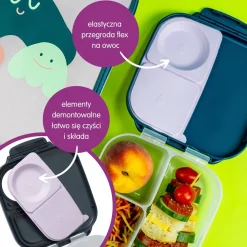 Zestaw Mini Lunchbox + Butelka tritanowa ze słomką 450 ml - Spearmint