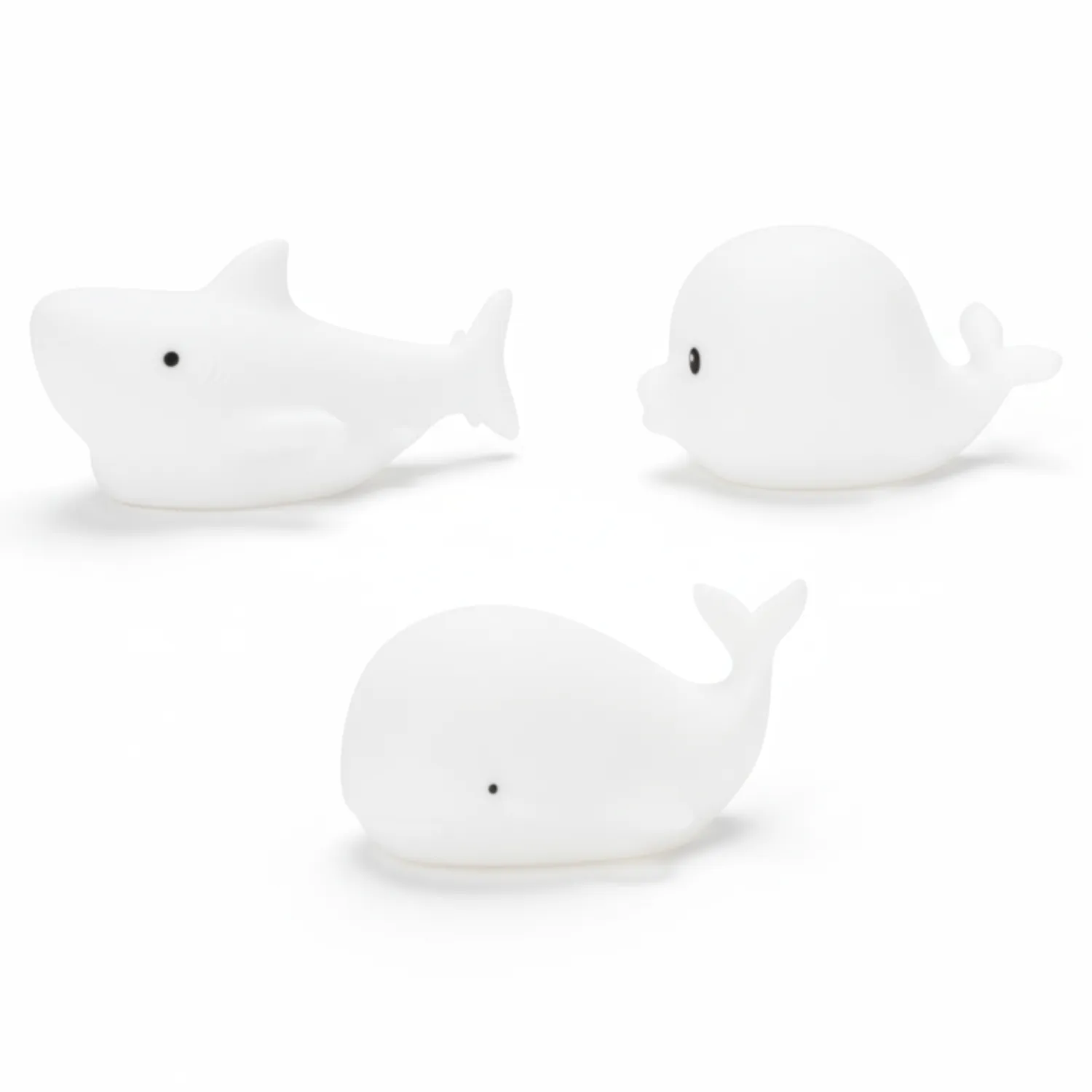 Lampki Nocne|Lampki Nocne | Rabbit&Friends Zestaw MINI MORSKIE Lampki Silikonowe Białe 3 szt.