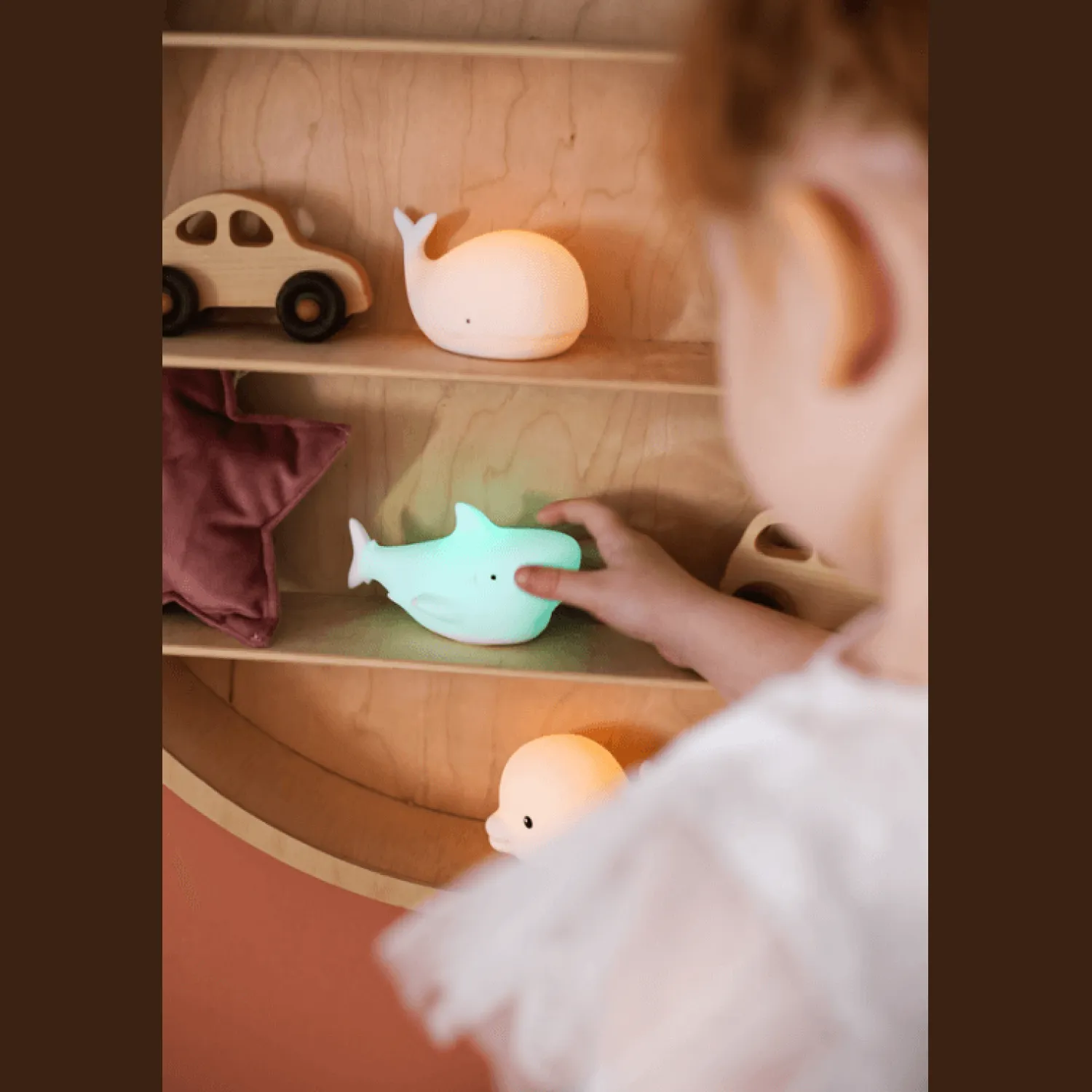 Lampki Nocne|Lampki Nocne | Rabbit&Friends Zestaw MINI MORSKIE Lampki Silikonowe Białe 3 szt.