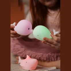 Lampki Nocne|Lampki Nocne | Rabbit&Friends Zestaw MINI MORSKIE Lampki Silikonowe Białe 3 szt.