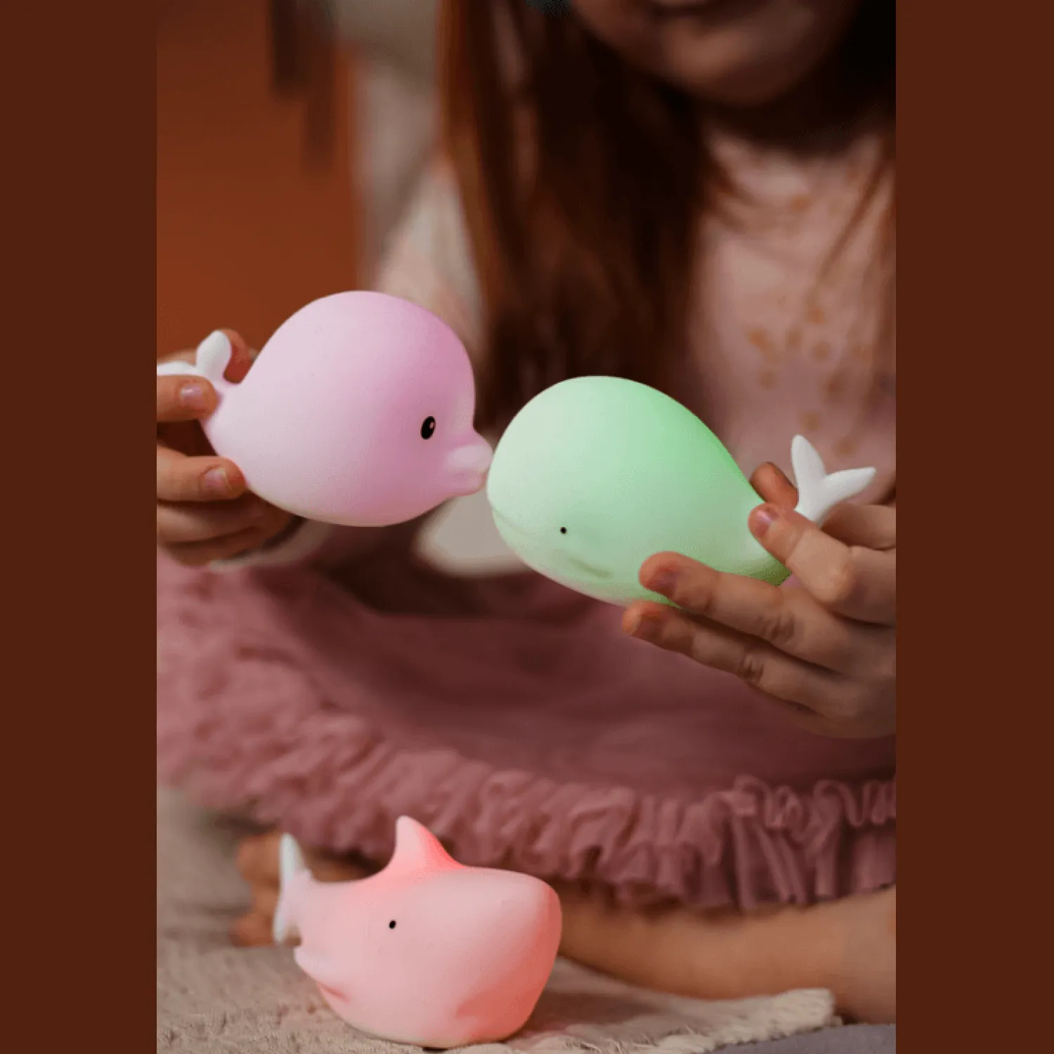 Lampki Nocne|Lampki Nocne | Rabbit&Friends Zestaw MINI MORSKIE Lampki Silikonowe Białe 3 szt.