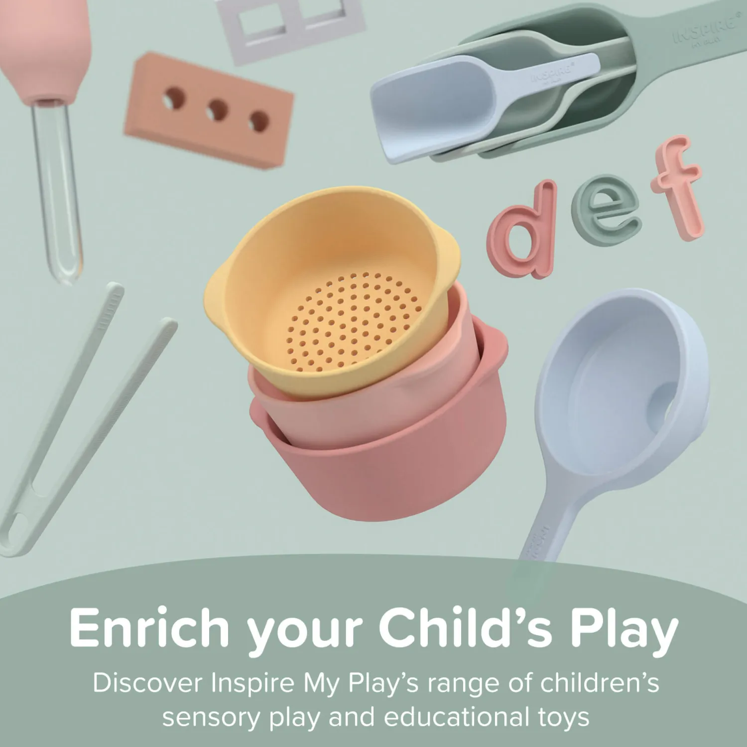 Aktywizujące|2 Lata + | Inspire My Play Zestaw narzędzi do zabaw sensorycznych - blue
