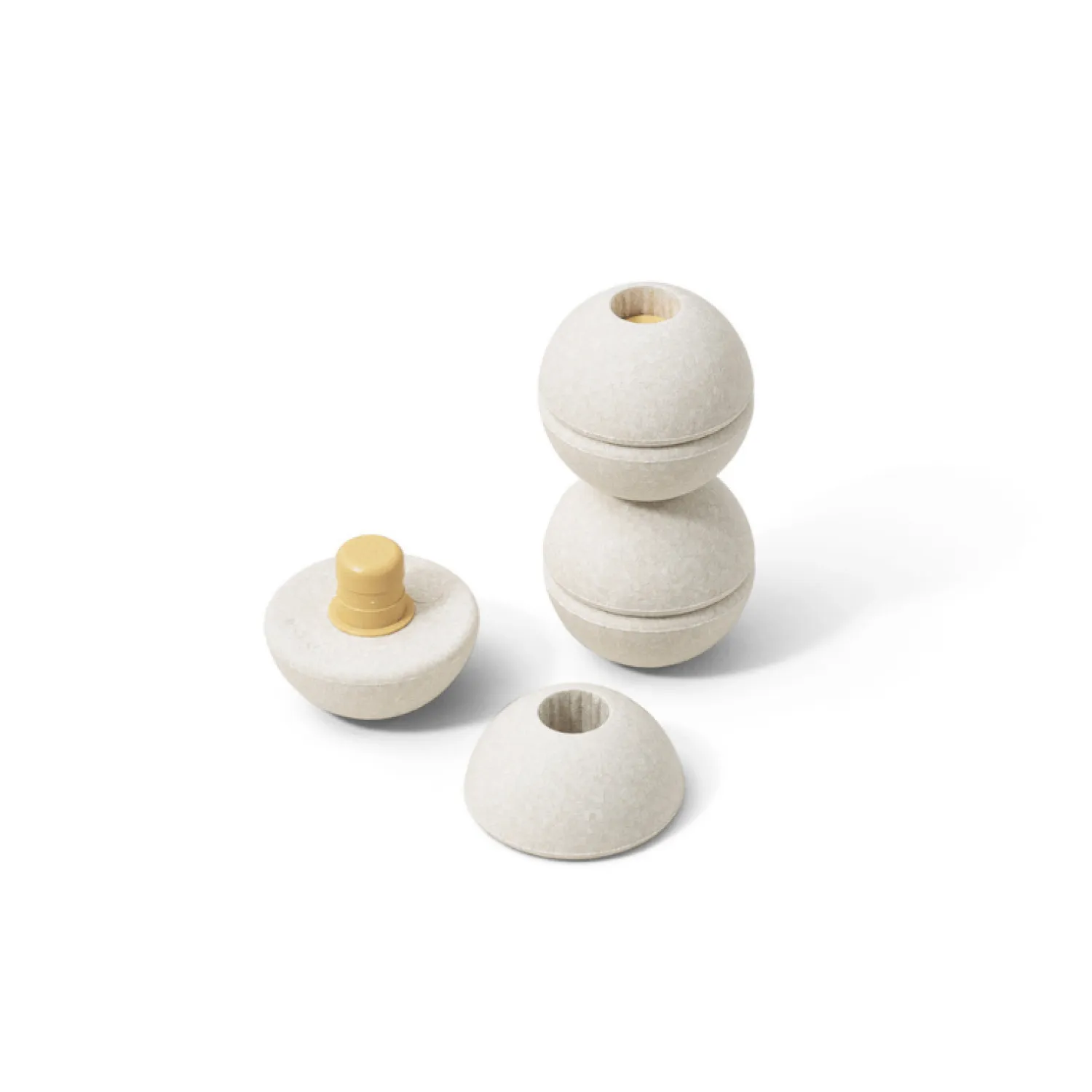 6 Lat+|3 Lata + | MODU Zestaw 3 piłek piankowych Foam Balls - sand grey, honey yellow
