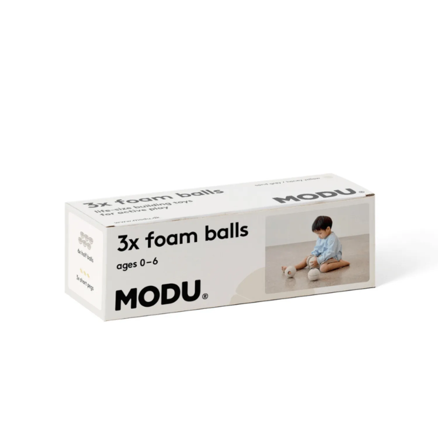 6 Lat+|3 Lata + | MODU Zestaw 3 piłek piankowych Foam Balls - sand grey, honey yellow