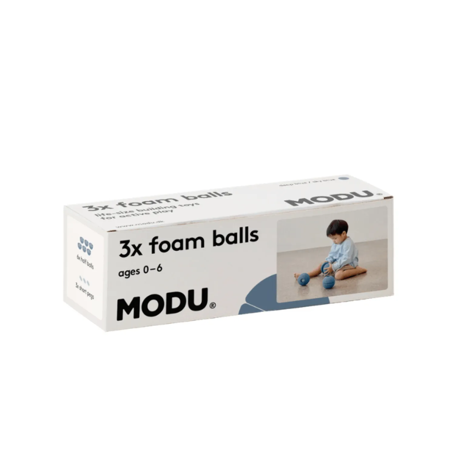 6 Lat+|3 Lata + | MODU Zestaw 3 piłek piankowych Foam Balls - deep blue, sky blue