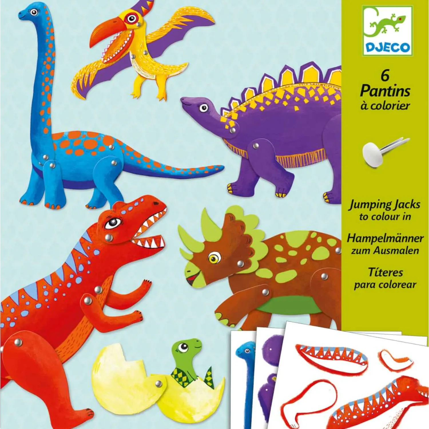 6 Lat+|7 Lat+ | Djeco Zestaw ruchome postacie DINOZAURY 5+
