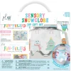 6 Lat+|3 Lata + | Glo Pals Zestaw sensoryczny DIY, świecący słoik z brokatami i figurkami Fun Fillers + naklejki gratis - ŚNIEŻNY