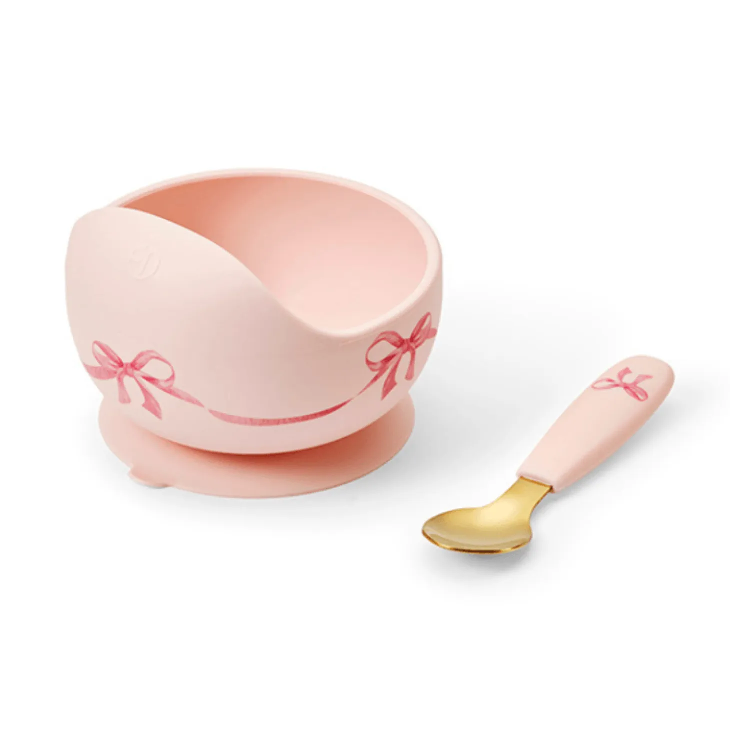 Zestaw silikonowy - miseczka i łyżeczka - rosy bow