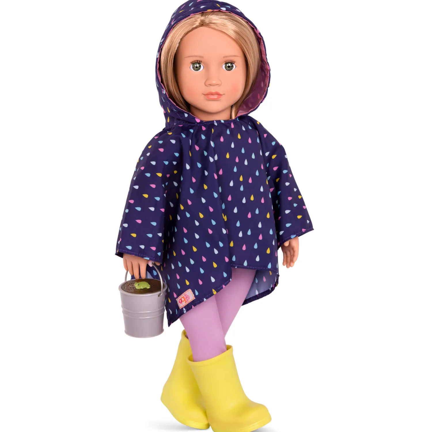 8 Lat+|7 Lat+ | OurGeneration Zestaw ubranek dla lalek - Puddles of Fun - poncho i kalosze