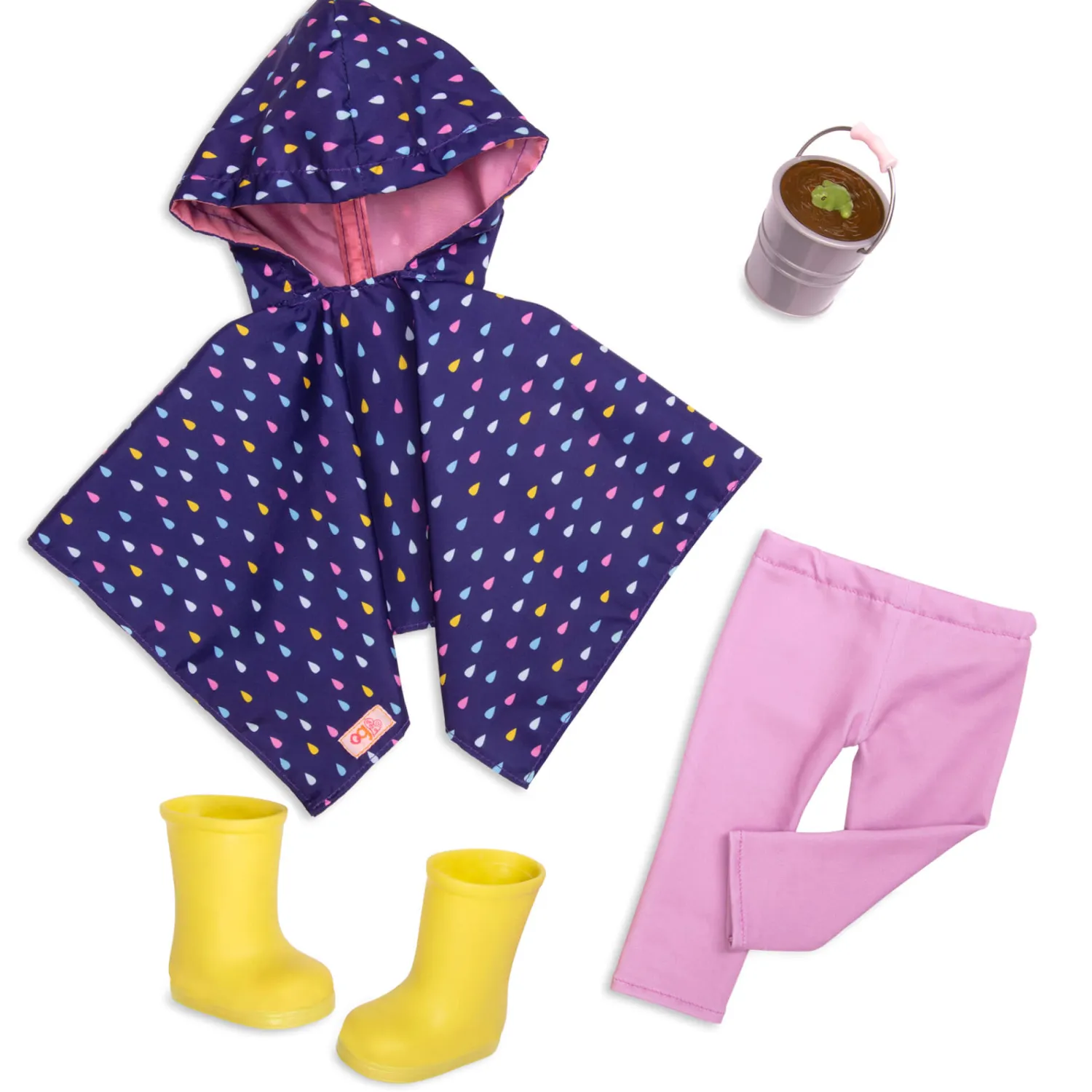 8 Lat+|7 Lat+ | OurGeneration Zestaw ubranek dla lalek - Puddles of Fun - poncho i kalosze