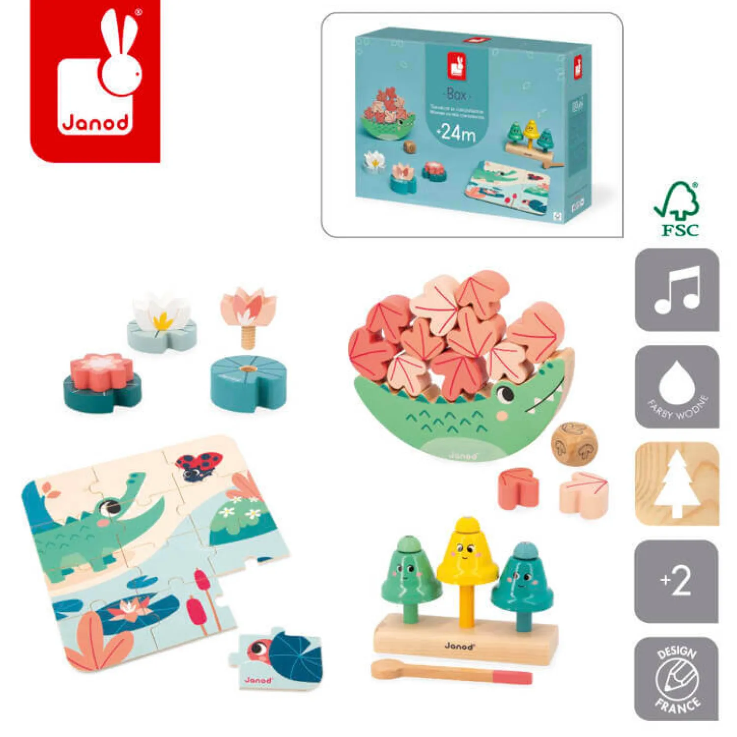 Aktywizujące|3 Lata + | Janod Zestaw zabawek edukacyjnych Box 24m+