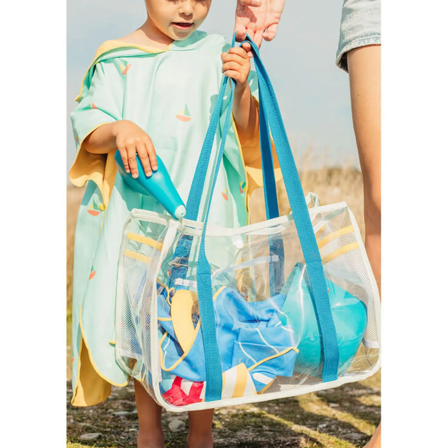 Do Piaskownicy|2 Lata + | QUUT Zestaw zabawek plażowych w torbie z siateczkowym dnem - Ocean