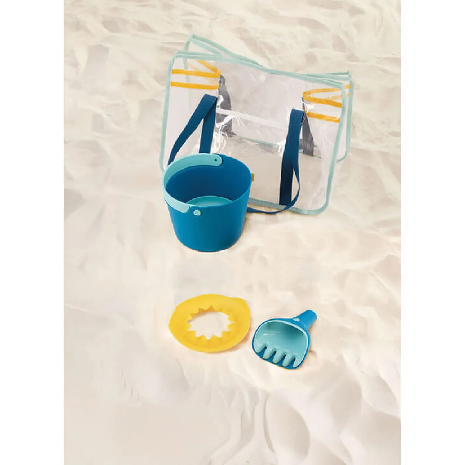 Do Piaskownicy|2 Lata + | QUUT Zestaw zabawek plażowych w torbie z siateczkowym dnem - Ocean