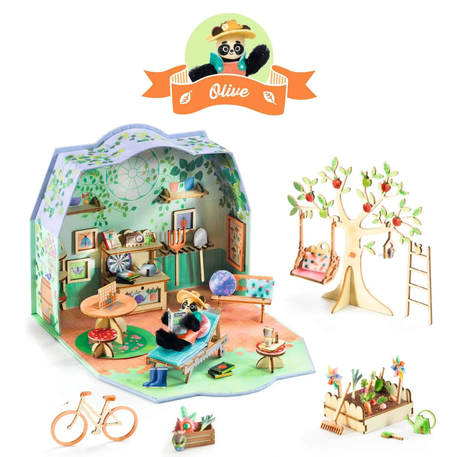 Akcesoria Dla Lalek|Diy | Djeco Zrób to sam MI HOUSE - mini domek OLIVE